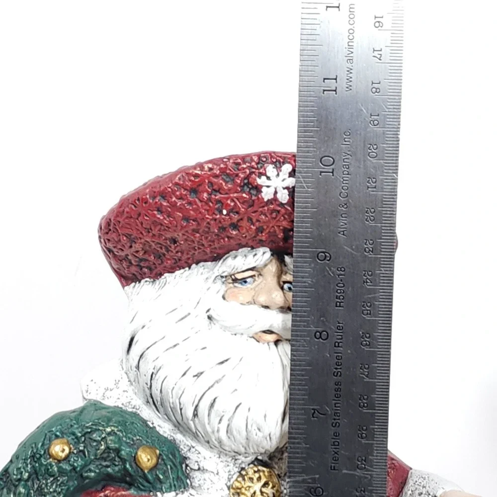 Lot of  2 Vintage Old World Santa's 1998/2000 Ceramic Figure Christmas‎ Decor